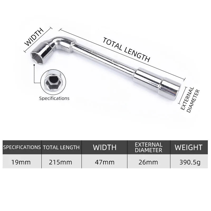 Socket wrench L type 7 type pipe type double head elbow perforated hexagon socket pipe wrench set
