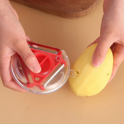 3 in 1 Utensili da cucina multifunzione per pelare frutta e verdura, utensile per tritare verdure, lama in acciaio inossidabile, facile da pulire e sostituire