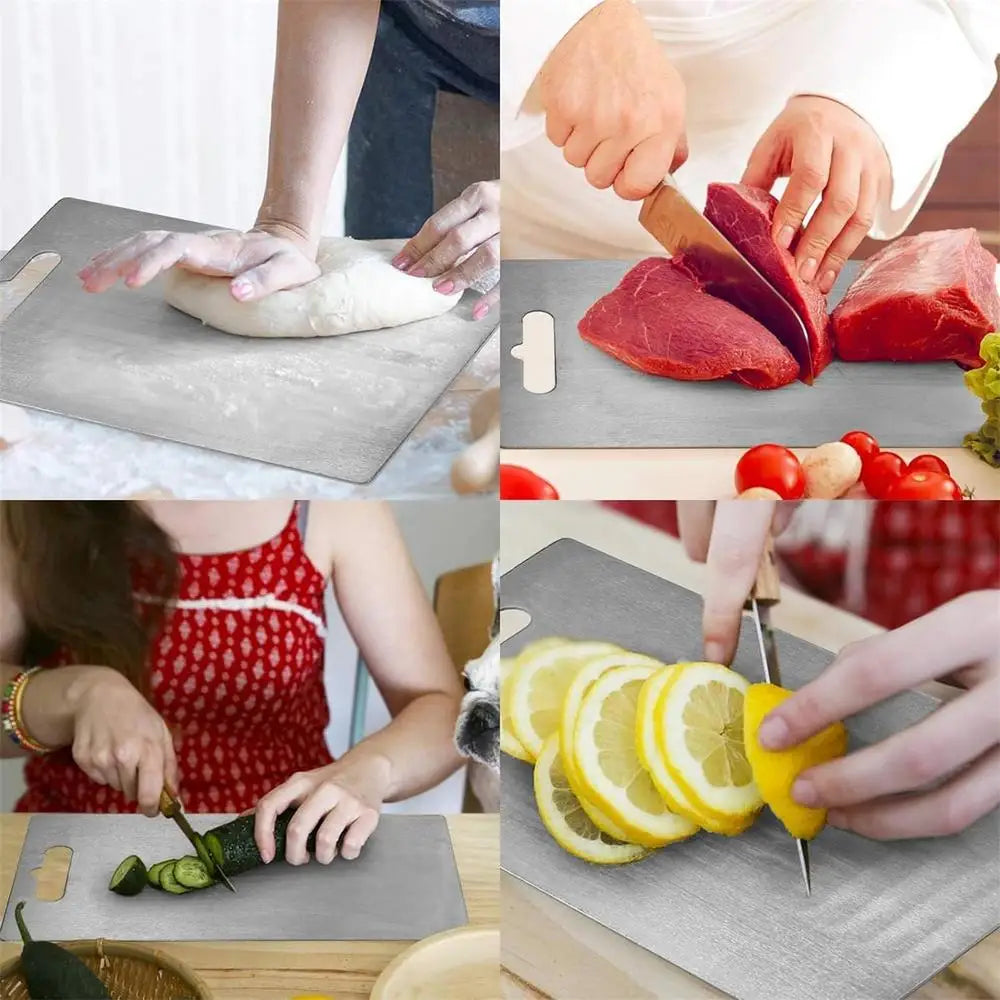 Board Kitchen Titanium Cutting Boards For Stainless  304 Steel Thickened Double-Sided Food Grade Portable Fruit Meat Chopping