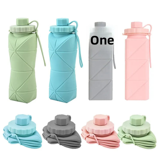 Portable Outdoor Sports Silicone Folding Water Cup Extendable Water Bottle Diamond Shape Water Jug Lightweight Travel Cup