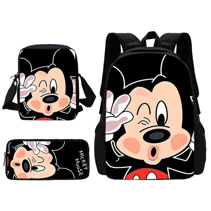 Disney Cute Mickey Minnie Child School Backpack With Shoulder Bag Pencil Bags School Bags for Boys Girls Best Gift