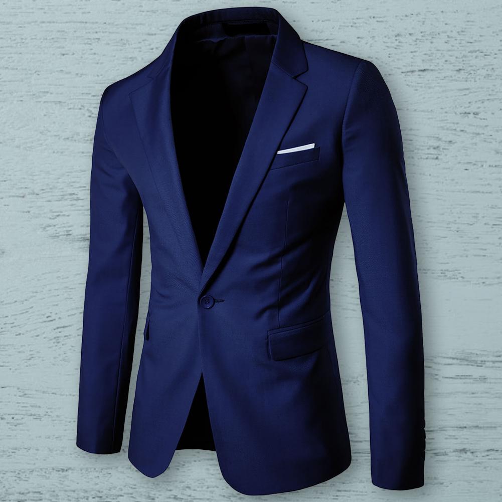 Men Blazer High Quality Business Slim Fit Single Buttons Suits Jacket Men Slim Fit Casual Wedding Groom Blazer Coats Suit Coat
