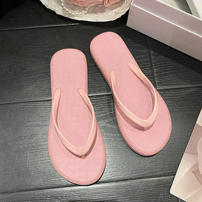 Beach Sandals Summer Flip Flops for Women Slippers Cute Candy Color Indoor Flat Shoes Men Beach Slippers Non-slip Soft Sole