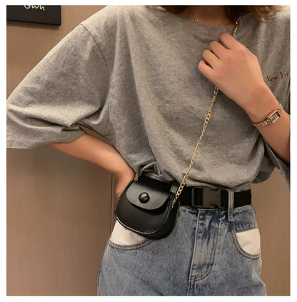 New Mini Shoulder Bag for Women Fashion Solid Color Chain Crossbody Bag Small Earphone Lipstick Storage Bag Handbags