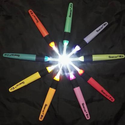 LED luminous crochet hook set with 9 models colored plastic handle night vision crochet hook DIY home creative knitting tool