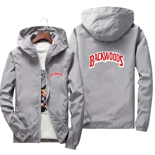 2025 BACKWOODS Printed Spring/summer Men's Wear Hoodie Zippered Thin coat Men's wear windproof casual street blazer 7XL