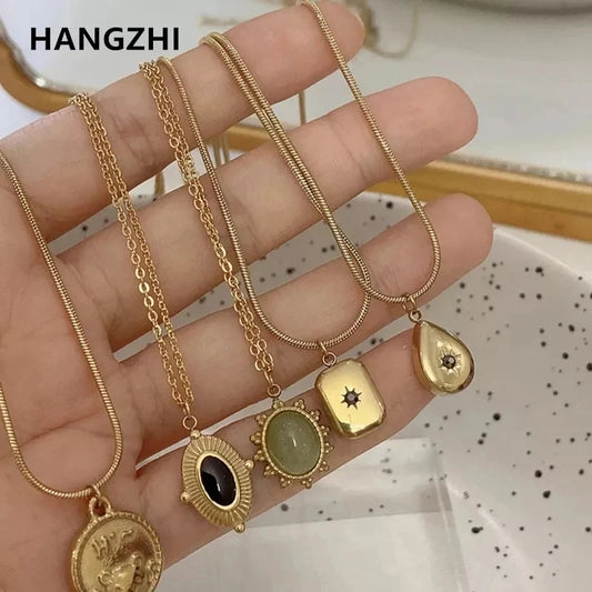 Korean Style Water Drop Star Necklace