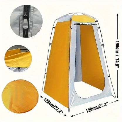 1pc 120x120x190cm New Camping Shower Tent with Portable Toilet and Changing Room Outdoor Shower Shelter for Hiking and Adventure