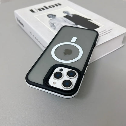 Luxury Magnetic Color Matte Translucent Armor Shockproof Case For iPhone 11 12 ProMax Magsafe Wireless Charge Cover