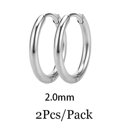 Minimalist Stainless Steel Huggie Hoop Earrings For Women Men Gold Color Tiny Round Circle Earring Punk Rock Statement Jewelry