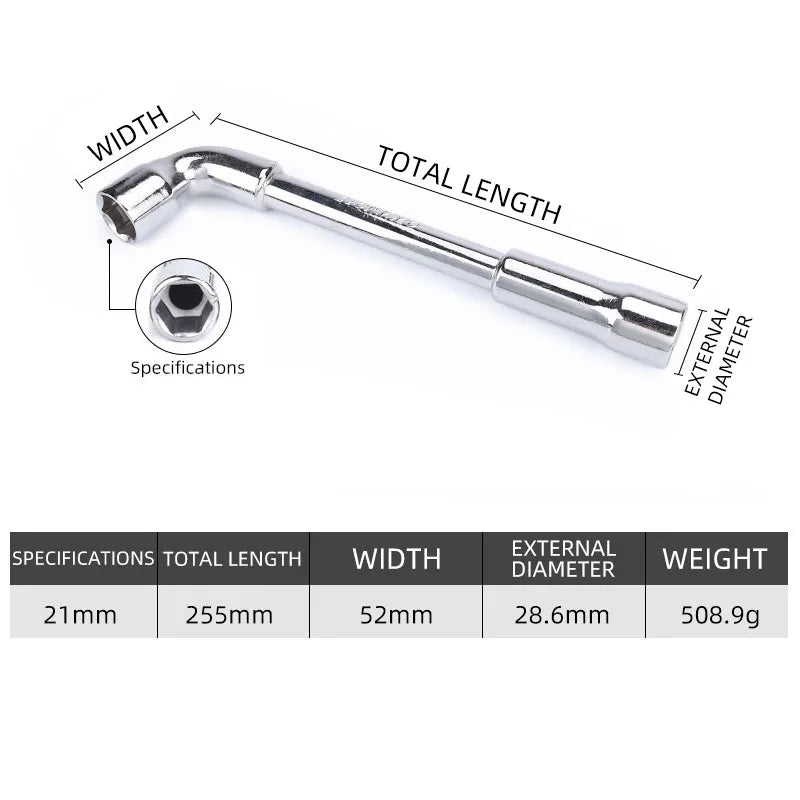 Socket wrench L type 7 type pipe type double head elbow perforated hexagon socket pipe wrench set
