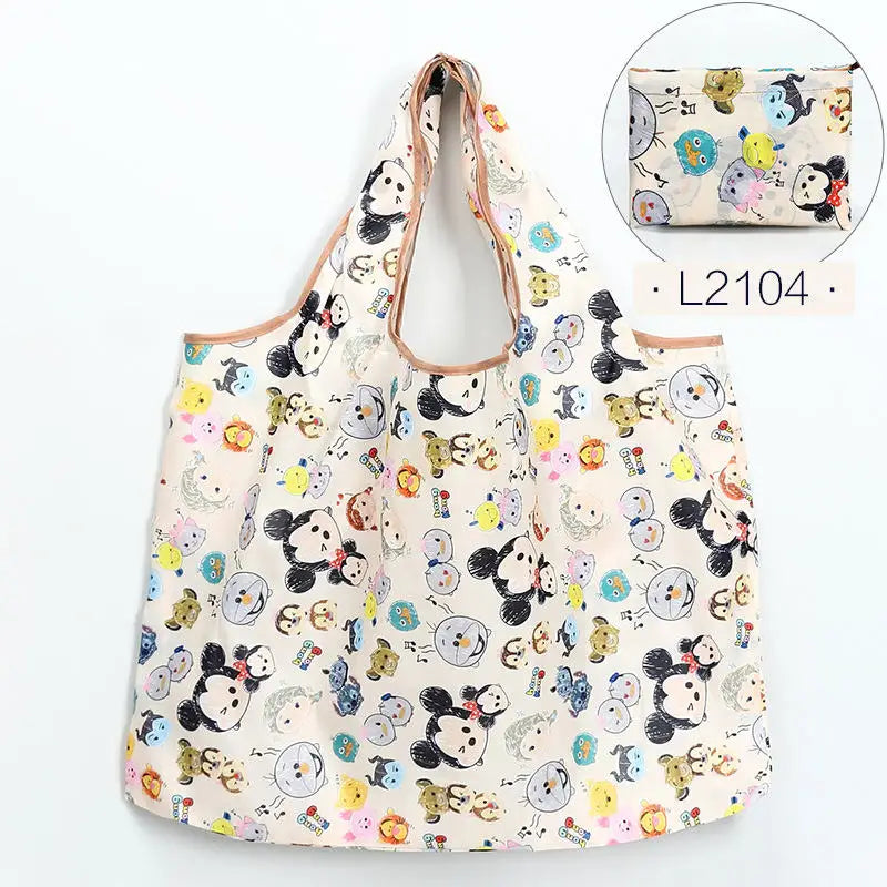 50*60cm Disney cartoon  bag Stitch shopping Mickey mouse bag storage High capacity green bag hand cartoon shoulder