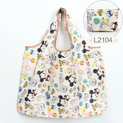 50*60cm Disney cartoon  bag Stitch shopping Mickey mouse bag storage High capacity green bag hand cartoon shoulder