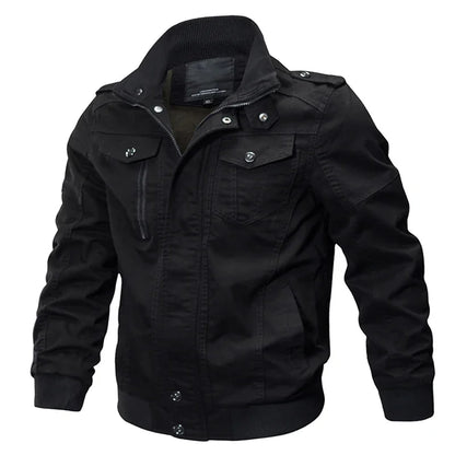 Men's Jackets and Overcoats Military Bomber Jackets Men's Casual Cotton Men's Slim-fit Aviator Jackets  Sizes M -6 XL
