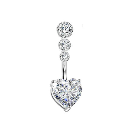 Snake Belly Button Ring Dangle Navel Piercing Ring Heart Belly Ring Zircon Navel Rings Body Piercing Jewelry Umbilical Pircing