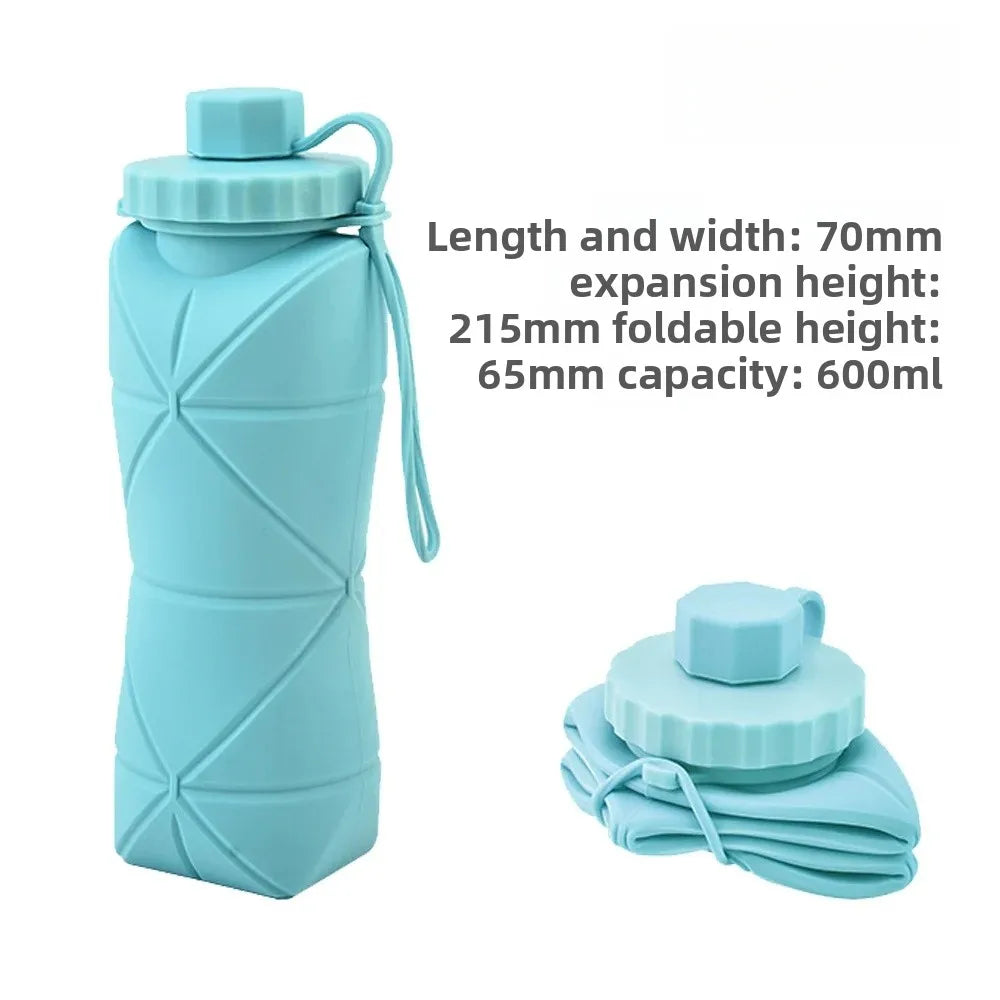 Portable Outdoor Sports Silicone Folding Water Cup Extendable Water Bottle Diamond Shape Water Jug Lightweight Travel Cup