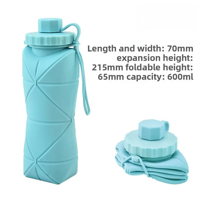 Portable Outdoor Sports Silicone Folding Water Cup Extendable Water Bottle Diamond Shape Water Jug Lightweight Travel Cup