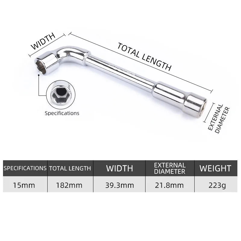 Socket wrench L type 7 type pipe type double head elbow perforated hexagon socket pipe wrench set
