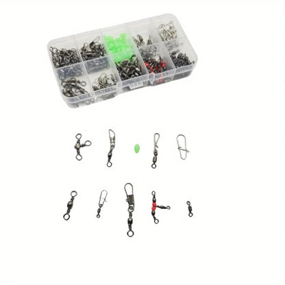 A box contains 200 fishing gear adapter kits, including barrel adapters and connectors, fishing beads