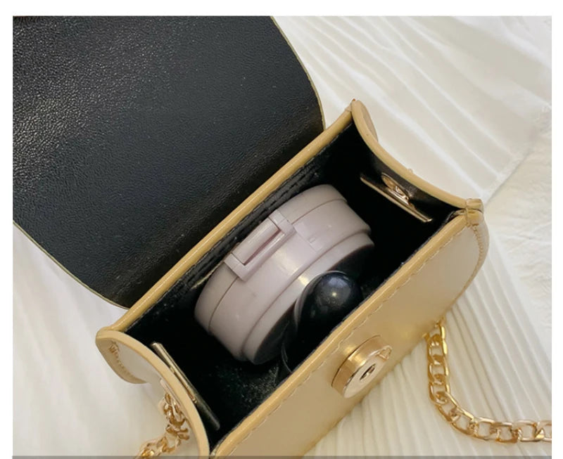 New Mini Shoulder Bag for Women Fashion Solid Color Chain Crossbody Bag Small Earphone Lipstick Storage Bag Handbags