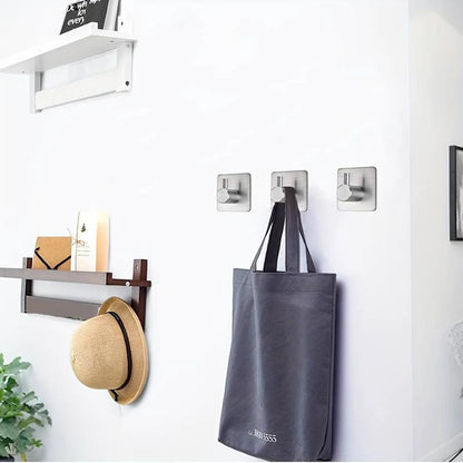 Modern style stainless steel adhesive hooks for bathroom room kitchen clothes hats clutter storage