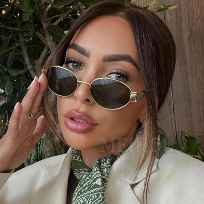 Luxury Designer Metal Frame Sun Glasses