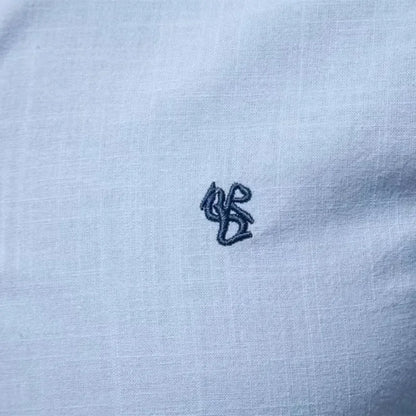 Spring and Summer New Fashion Business Shirt Men's Cotton and Linen Casual Day Fashion Solid Color Long-sleeved Shirt