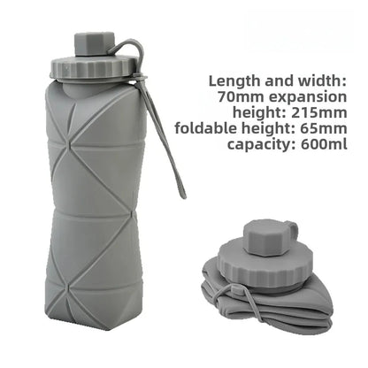 Portable Outdoor Sports Silicone Folding Water Cup Extendable Water Bottle Diamond Shape Water Jug Lightweight Travel Cup
