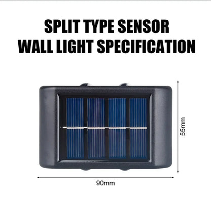 Solar Outdoor Wall Light 12 LED Waterproof Garden Light Courtyard Balustrade Decorative Atmosphere Lamp Down Luminous Solar Lamp
