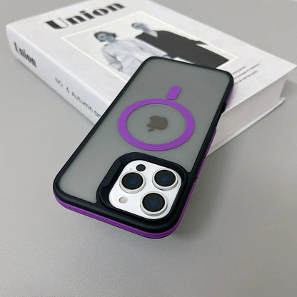 Luxury Magnetic Color Matte Translucent Armor Shockproof Case For iPhone  15 16 ProMax Magsafe Wireless Charge Cover