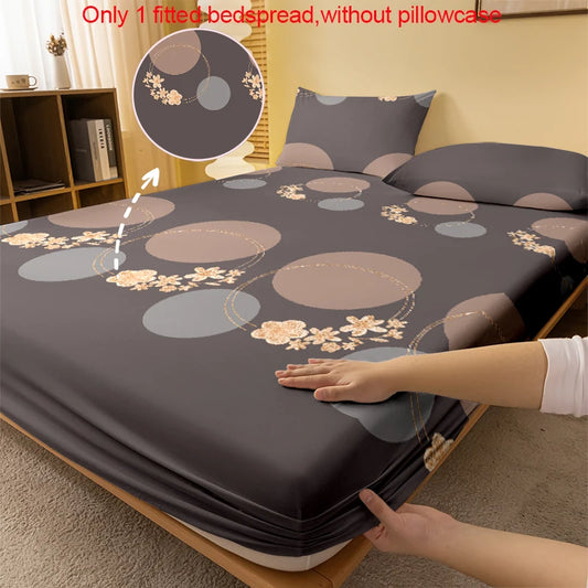 1 Simple modern Circular Geometry printed matte Fitted Sheet, bedroom printed bed cover,bedding(excluding pillowcases)