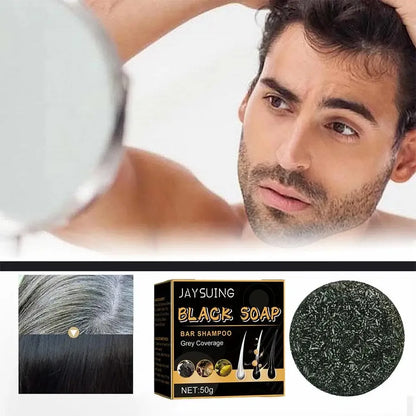 Polygonum Multiflorum Black Hair Soap Darkening Shampoo Bar Repair Gray White Hair Color Dye Face Hair Body Shampoo