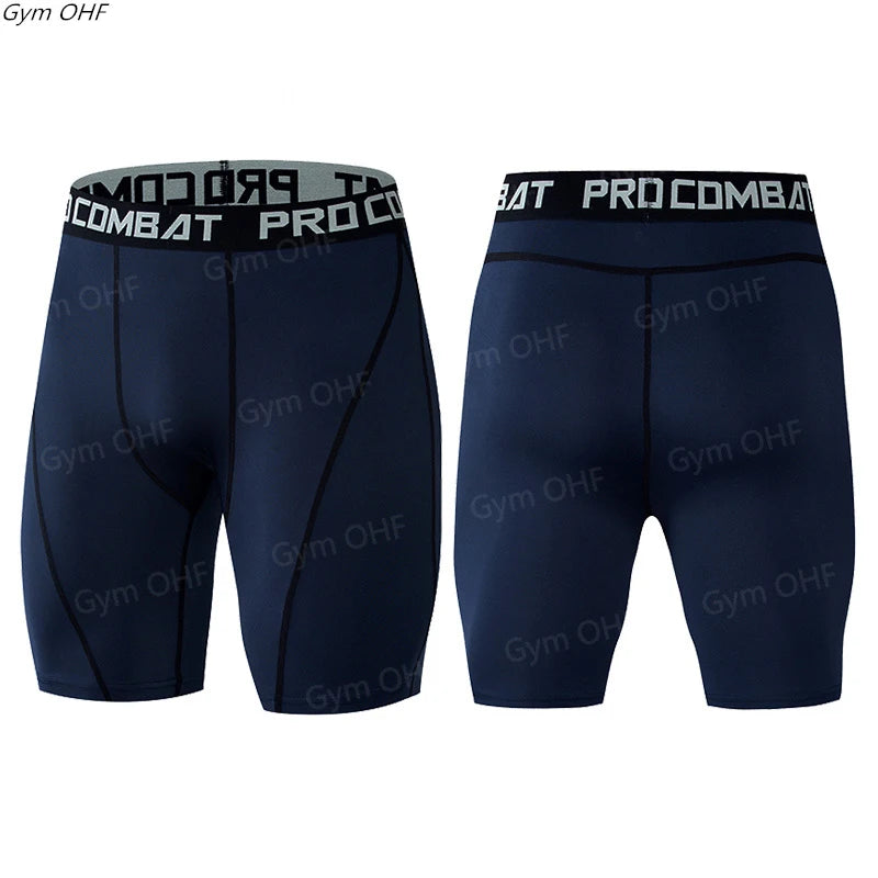MMA Men Shorts Fitness Workout Inseam Bodybuilding Knickers Male Muscle Alive Elastic Compression Tights Skinny Legging
