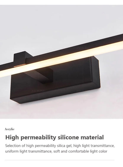 LED Wall Lamp 40/80/100cm Modern Mirror Decor Lighting Long Strip Light For Bathroom Washroom Kitchen Indoor Luminaire Lustre