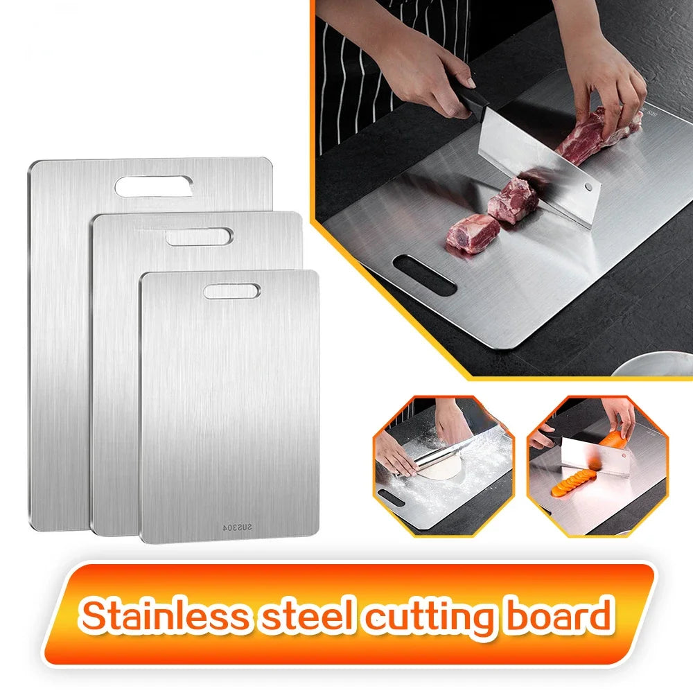 Board Kitchen Titanium Cutting Boards For Stainless  304 Steel Thickened Double-Sided Food Grade Portable Fruit Meat Chopping