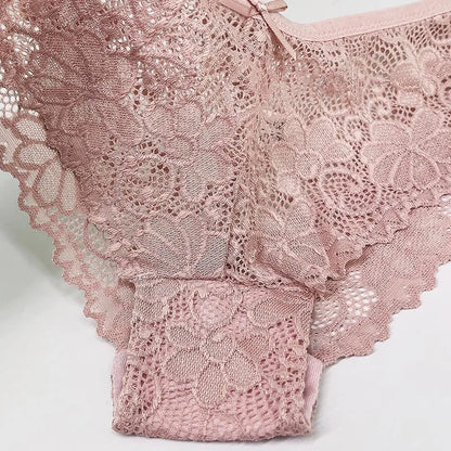 5 pezzi/set slip in rete M-2XL mutandine in pizzo biancheria intima sexy trasparente mutandine a vita bassa ragazze intimo lingerie