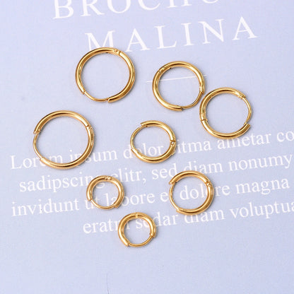 Minimalist Stainless Steel Huggie Hoop Earrings For Women Men Gold Color Tiny Round Circle Earring Punk Rock Statement Jewelry
