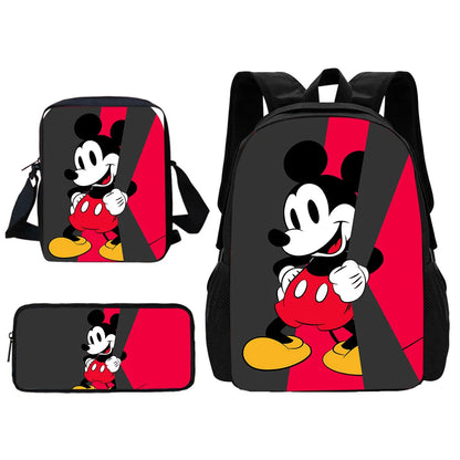 Disney Cute Mickey Minnie Child School Backpack With Shoulder Bag Pencil Bags School Bags for Boys Girls Best Gift