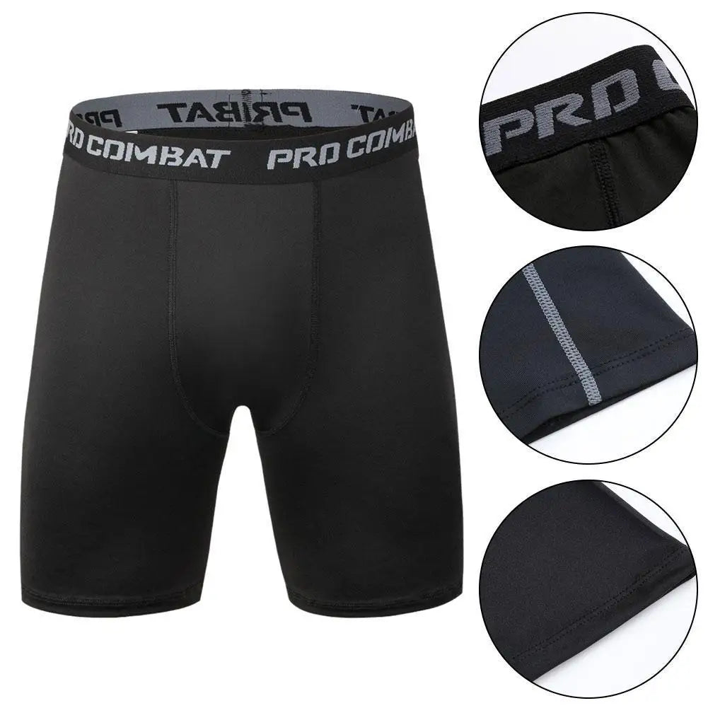 Mallas deportivas para hombre, pantalones de fitness, mallas de compresión elástica, pantalones cortos de entrenamiento para correr en el gimnasio, pantalones cortos de secado rápido.