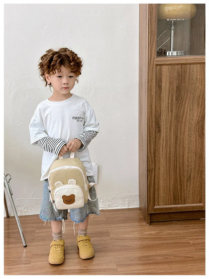Children's Kindergarten Backpack Cute Cartoon Toddlers Girls' School Backpack Fashion Lightweight Kids Boys Canvas Shoulder Bag