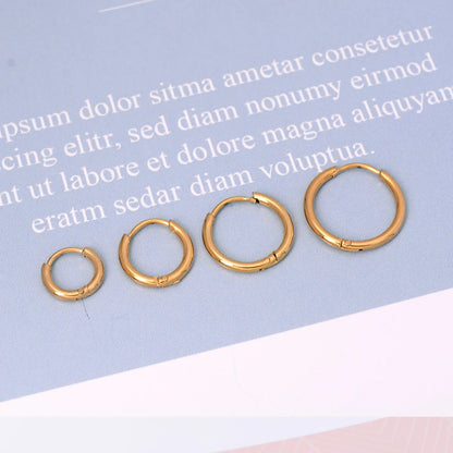 Minimalist Stainless Steel Huggie Hoop Earrings For Women Men Gold Color Tiny Round Circle Earring Punk Rock Statement Jewelry