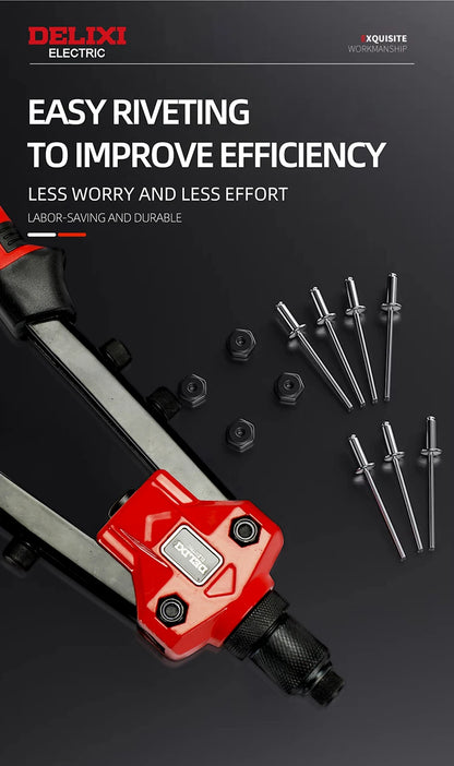 DELIXI ELECTRIC Rivet Gun，Manual Professional Pull Gun High Lever More Labor-saving，TighteningandRiveting of Metal SheetandPipe