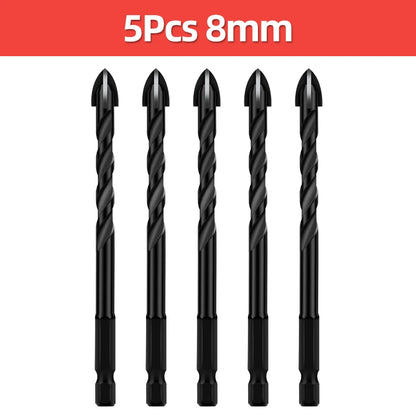Cross Hex Drill Bit Set For Concrete Porcelain Tile Glass Metal Professional Multifunction Drill Bits Kit Tools Carbide Drills