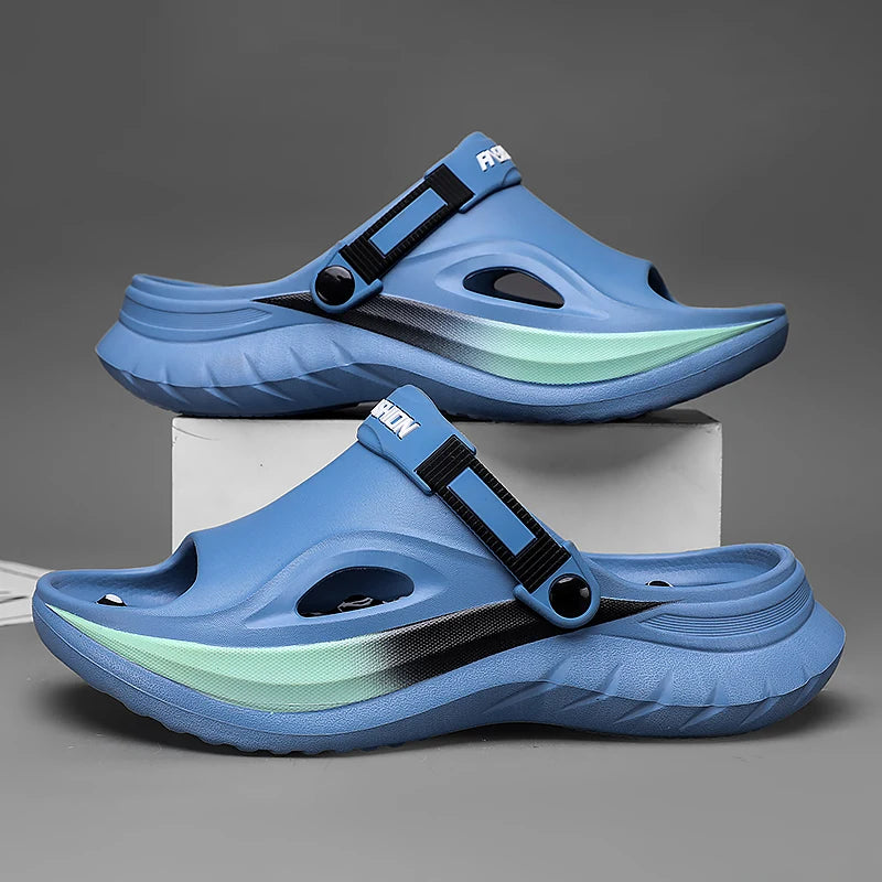 Summer Men's Massage Slippers Indoor Outdoor Sandals Beach Comfortable Soft Slides Clogs Casual Shoes Home Men Outdoor Sandals