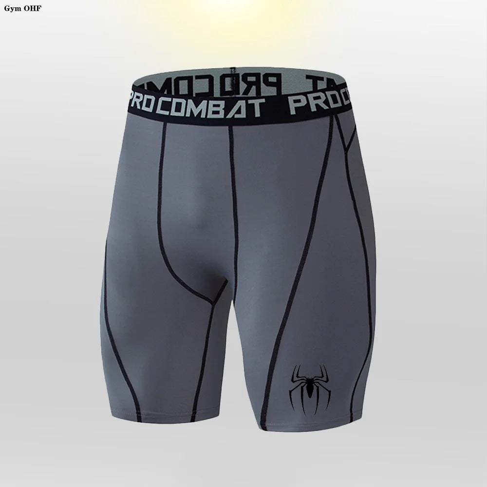 MMA Men Shorts Fitness Workout Inseam Bodybuilding Knickers Male Muscle Alive Elastic Compression Tights Skinny Legging
