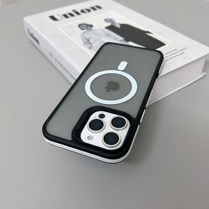 Luxury Magnetic Color Matte Translucent Armor Shockproof Case For iPhone 11 12 ProMax Magsafe Wireless Charge Cover