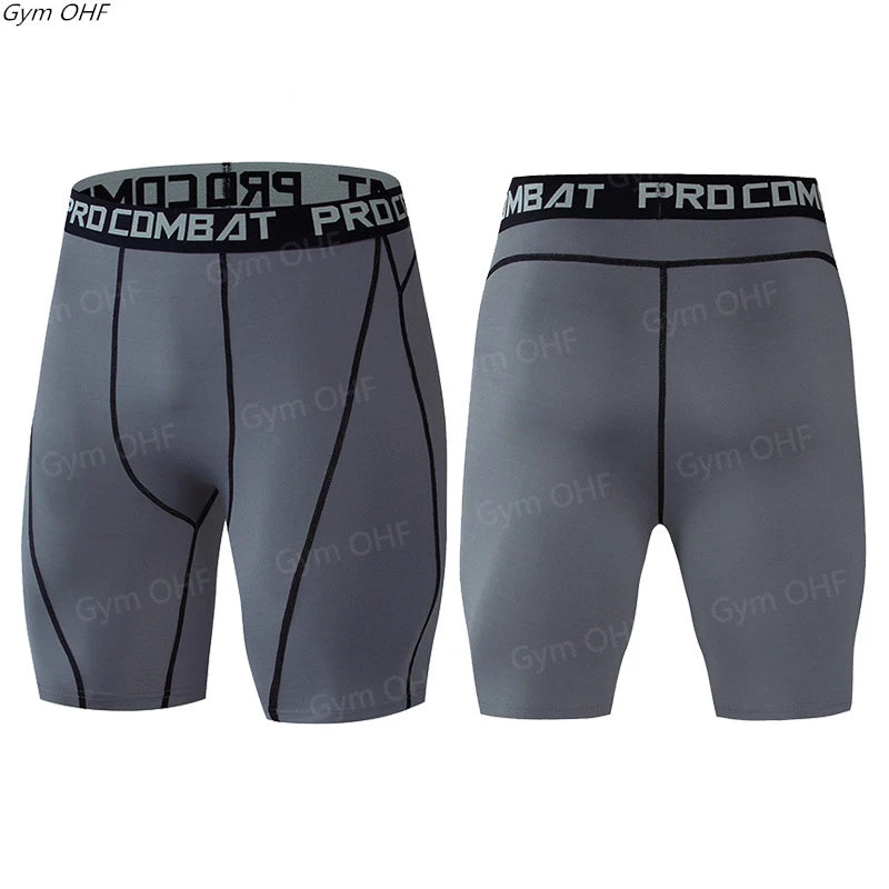 MMA Men Shorts Fitness Workout Inseam Bodybuilding Knickers Male Muscle Alive Elastic Compression Tights Skinny Legging