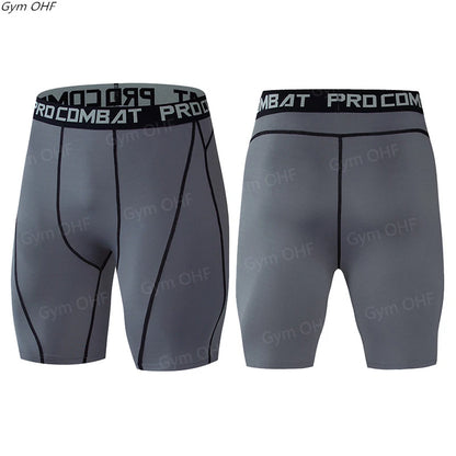 MMA Men Shorts Fitness Workout Inseam Bodybuilding Knickers Male Muscle Alive Elastic Compression Tights Skinny Legging