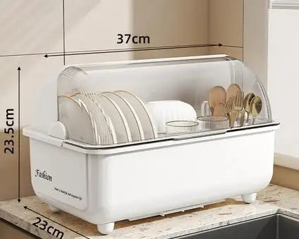 Kitchen Utensil Holder ,With Dustproof Cover Space-Saving Bowl And Chopstick Storage Rack For Countertop Draining Board Racks