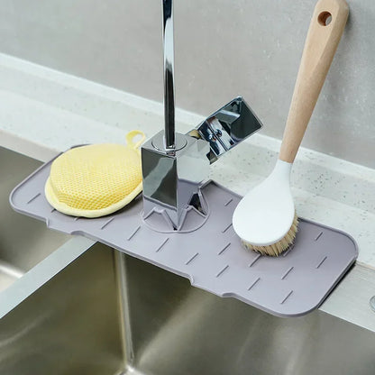 Almohadilla absorbente de silicona para grifo de cocina, repisa, fregadero, protector de salpicaduras, tapete de drenaje para baño, accesorios